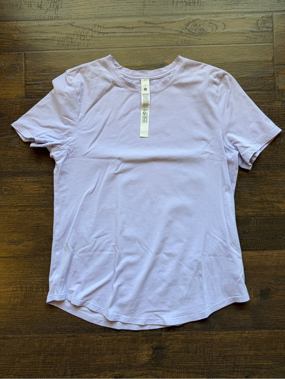 Lululemon Love Women's 6 Purple Lavender Crew T-shirt Pima Cotton SS